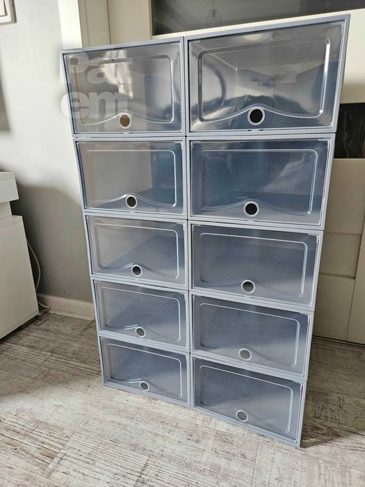 Organizery 10 sztuk pudełka do przechowywania szare dom modułowe