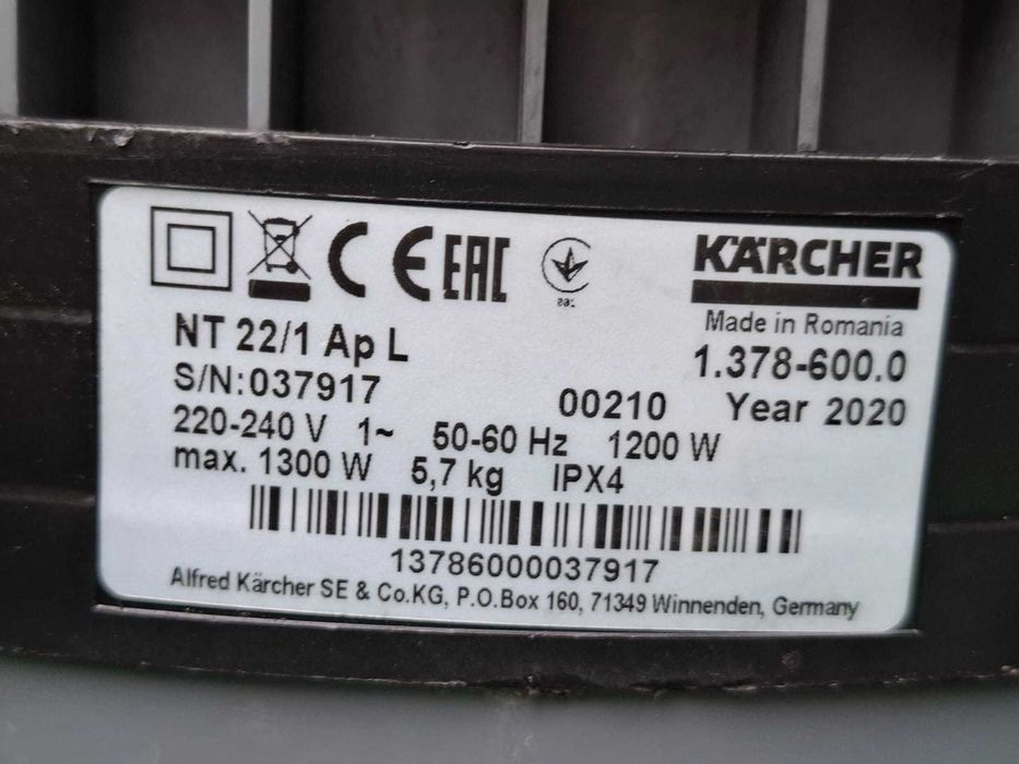Odkurzacz Karcher NT 22/1 Ap L 2020 rok Gwarancja Wysyłka Serwis