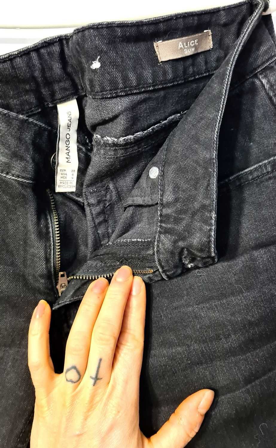 Czarne jeansy Mango Alice Slim r.38