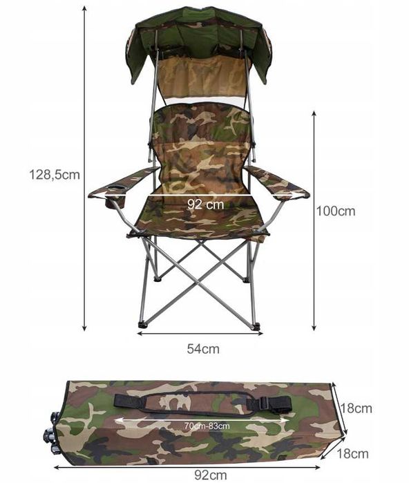 Fotel turystyczny wędkarski XXL składane krzesło na wyprawy i relaks
