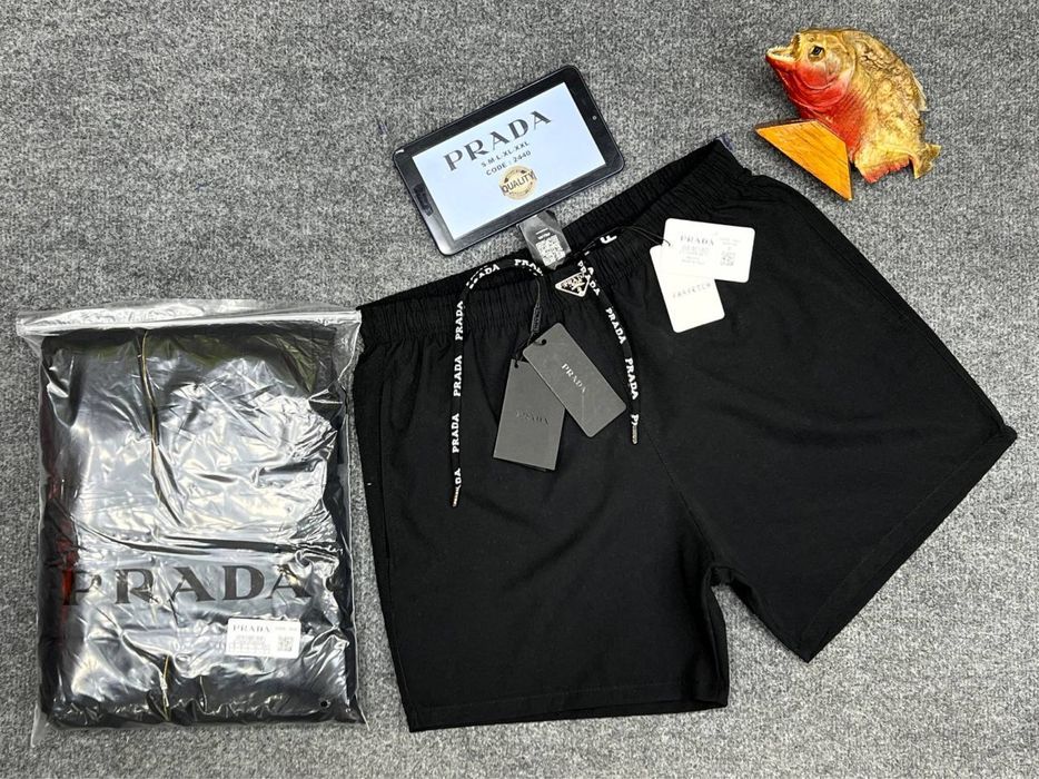 PRADA шорты пляжные черные мужские спортивные для купания оригинал