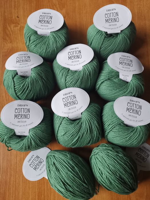 Włóczka Drops Cotton Merino - leśna zieleń