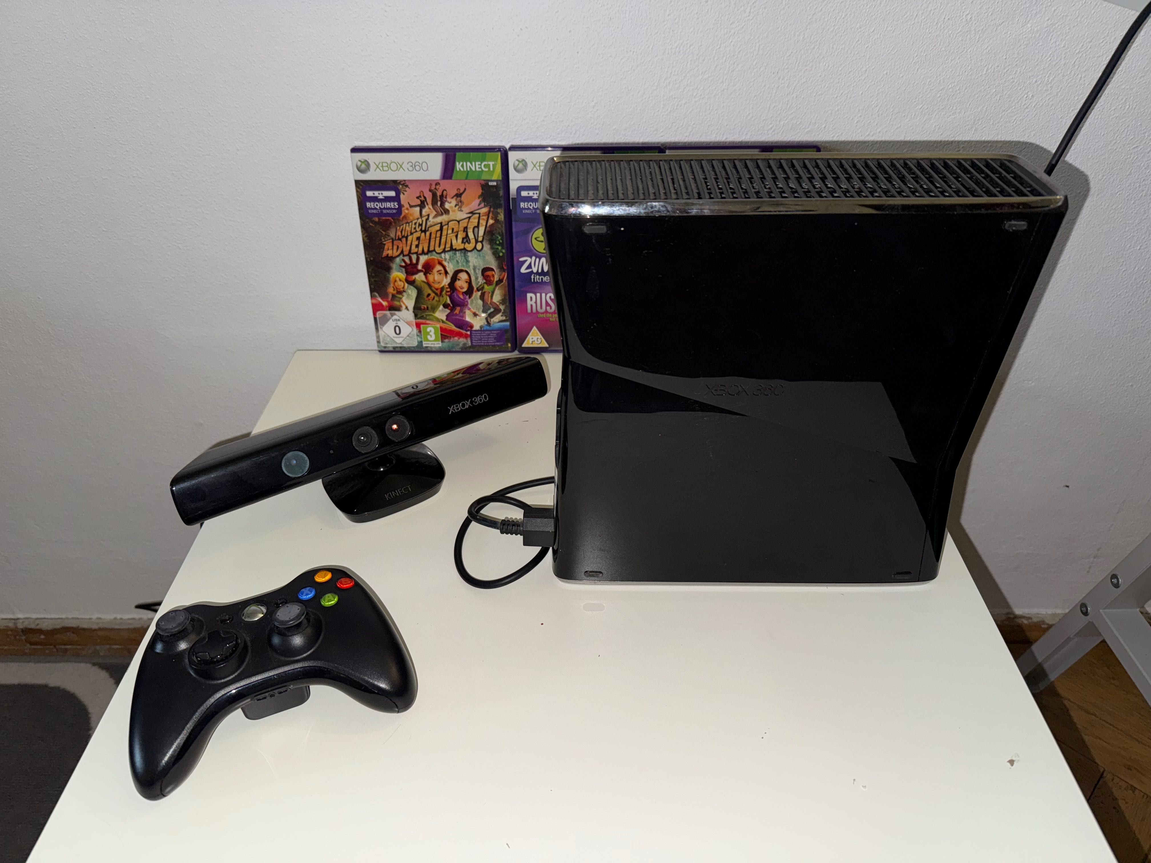 XBOX 360 + PAD + KINECT + 3 GRY Gratis