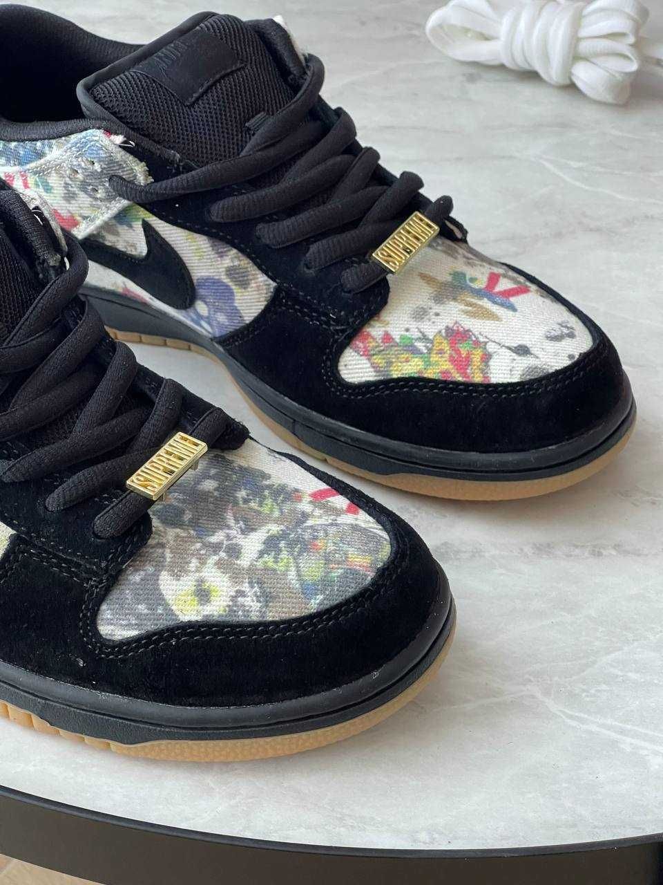 Кросівки Supreme x Nike SB Dunk Low Rammellzee найк данк чорні