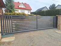 Nowoczesne ogrodzenie aluminiowe brama przesuwna furtka WRONA