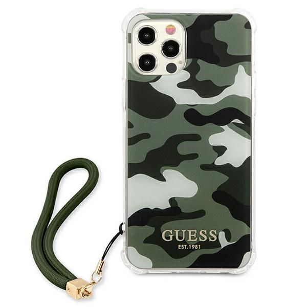 Guess Etui Camouflage do iPhone 12 Pro Max 6,7" Zielony/Khaki