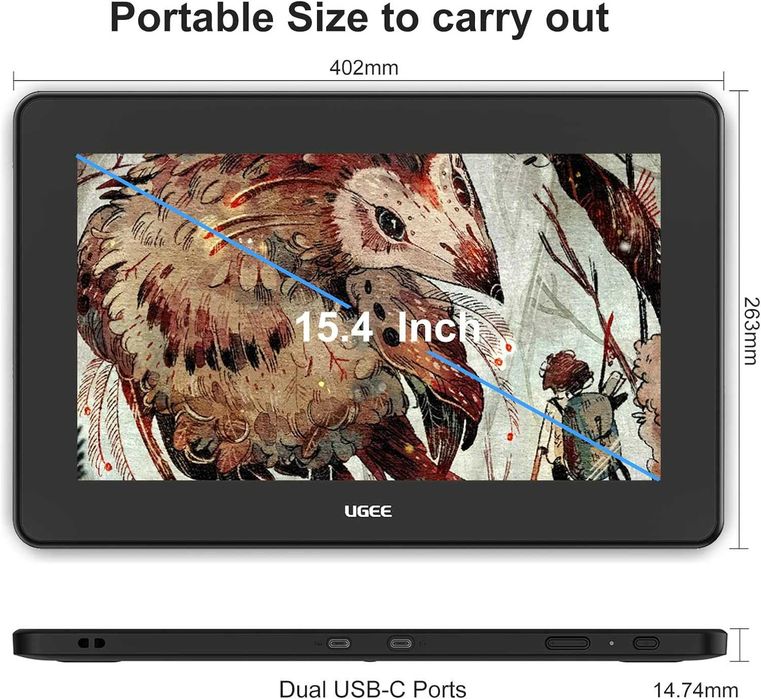 UGEE U1600 tablet graficzny FullHD 15,4" Windows/Mac/Android/Linux/OSU