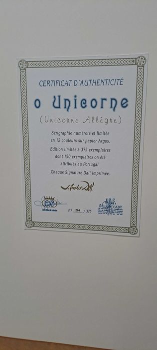 Serigrafia Salvador Dali - O Unicórnio feliz