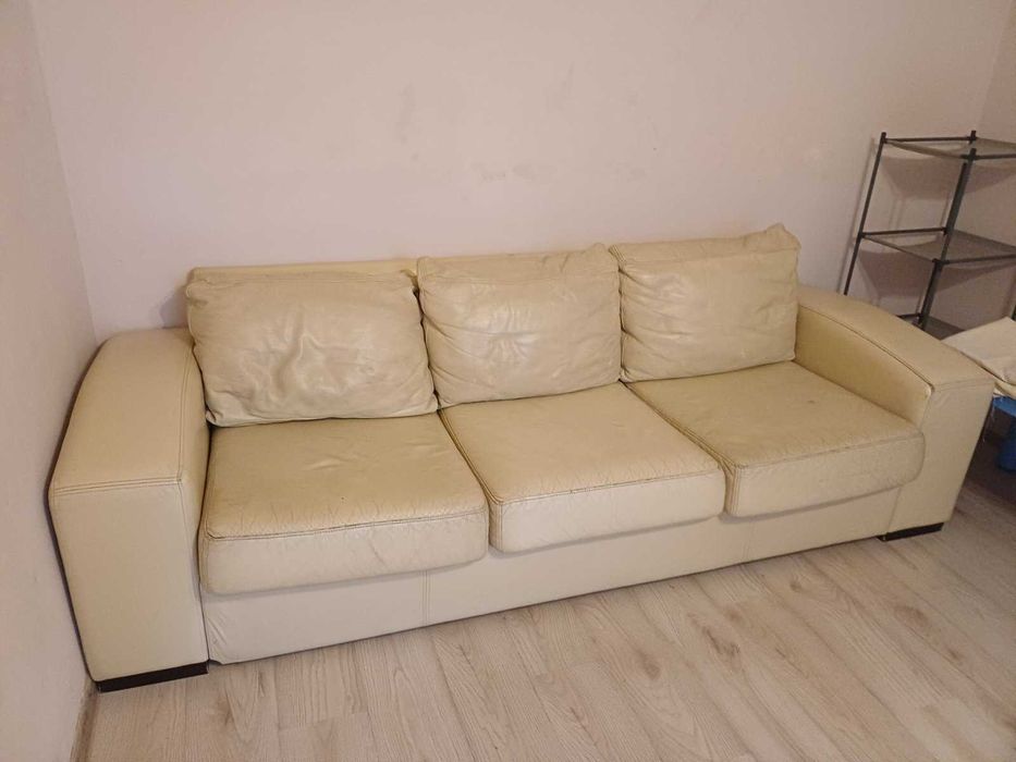 skórzana rozkładana sofa