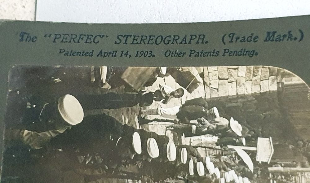 Rara antiga estereofotografia - Funeral oficiais assasinados Hiroshima