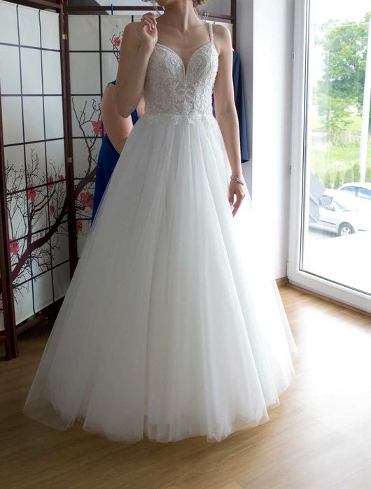 Suknia ślubna princess księżniczka, rozmiar 36, ivory