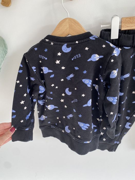 Komplet h&m 80 bluza spodnie dresowe w planety