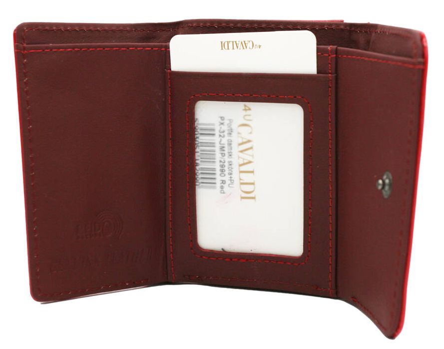 damski portfel cavaldi mały lakierowany z funkcją ochrony rfid protect