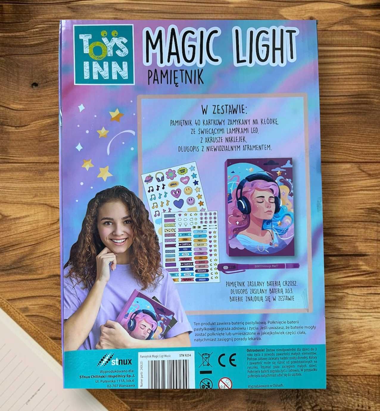 Sekretny pamiętnik Magic Light z magicznym długopisem Na prezent