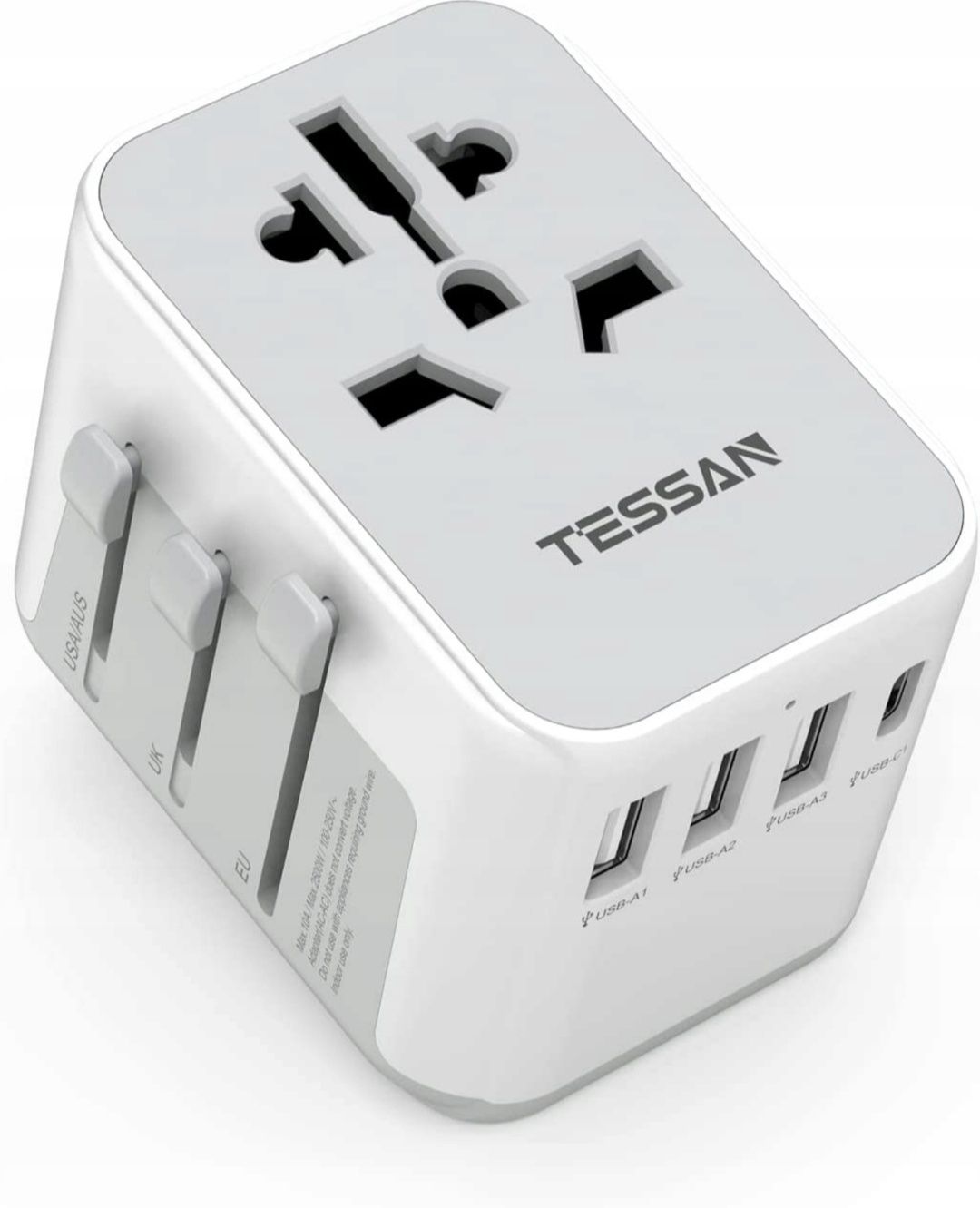 Adapter podróżny USA AUS UK EU 5V Tessan 633FC USB A USB C