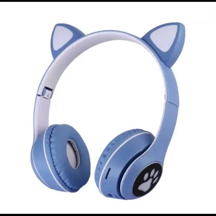 Навушники з вушками котика бездротові з RGB підсвіткою FM радіо