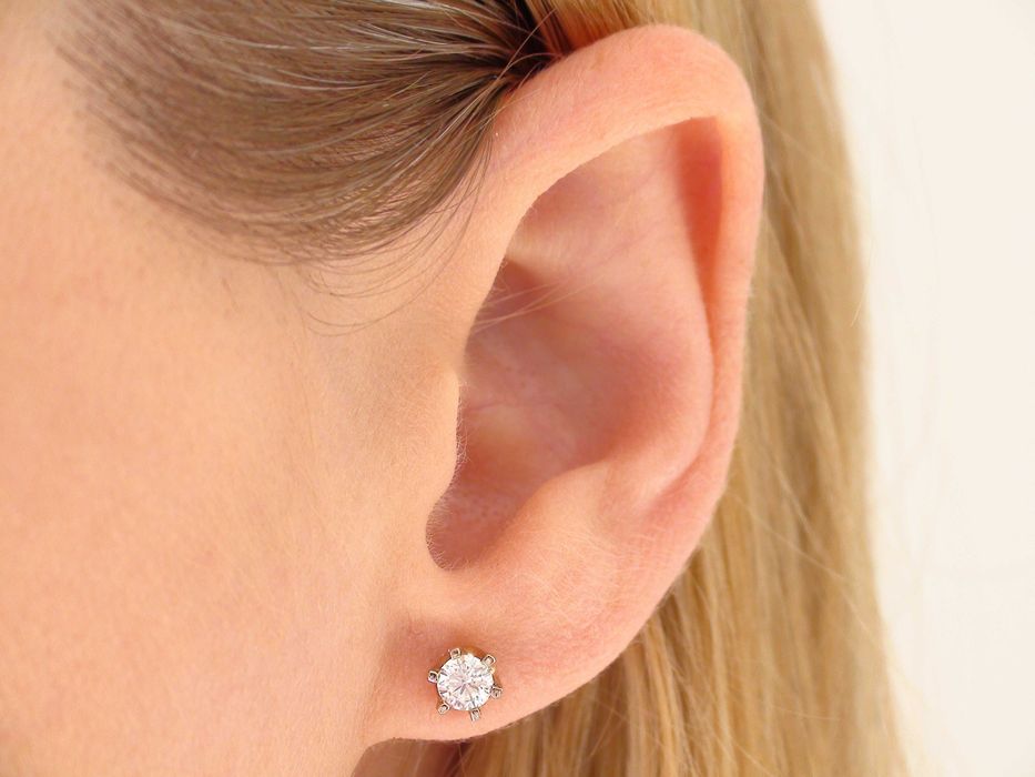 kolczyki złote z brylantami diamentami 0.72 ct VVS/F CERTYFIKAT wycena