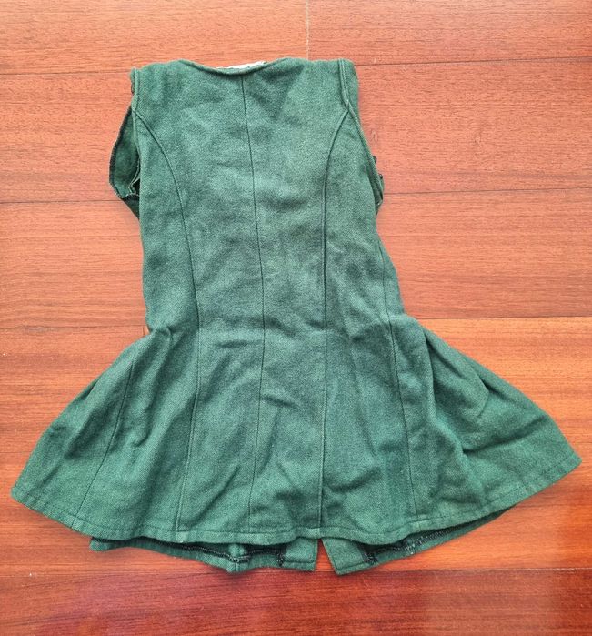 Vestido quentinho verde escuro sem mangas, 24 meses