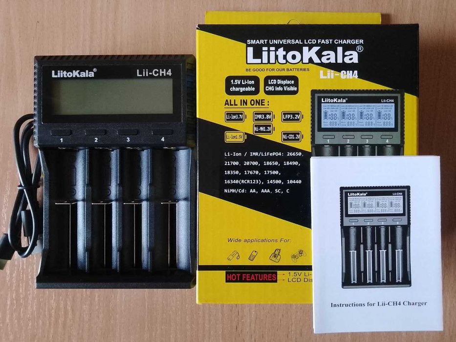 LiitoKala Lii-CH4 зарядное устройство 18650 АА ААА