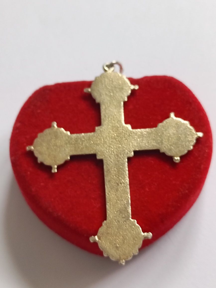 Krzyż pozłacany srebro 925 męski duży