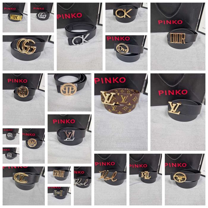 Paski skórzane damskie klamra Karl Louis Vuitton Philipp Plein outlet