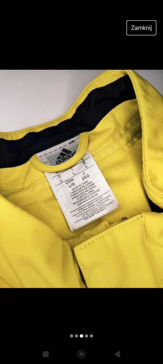 Kurtka sportowa Adidas, żółto niebieska, rozmiar L