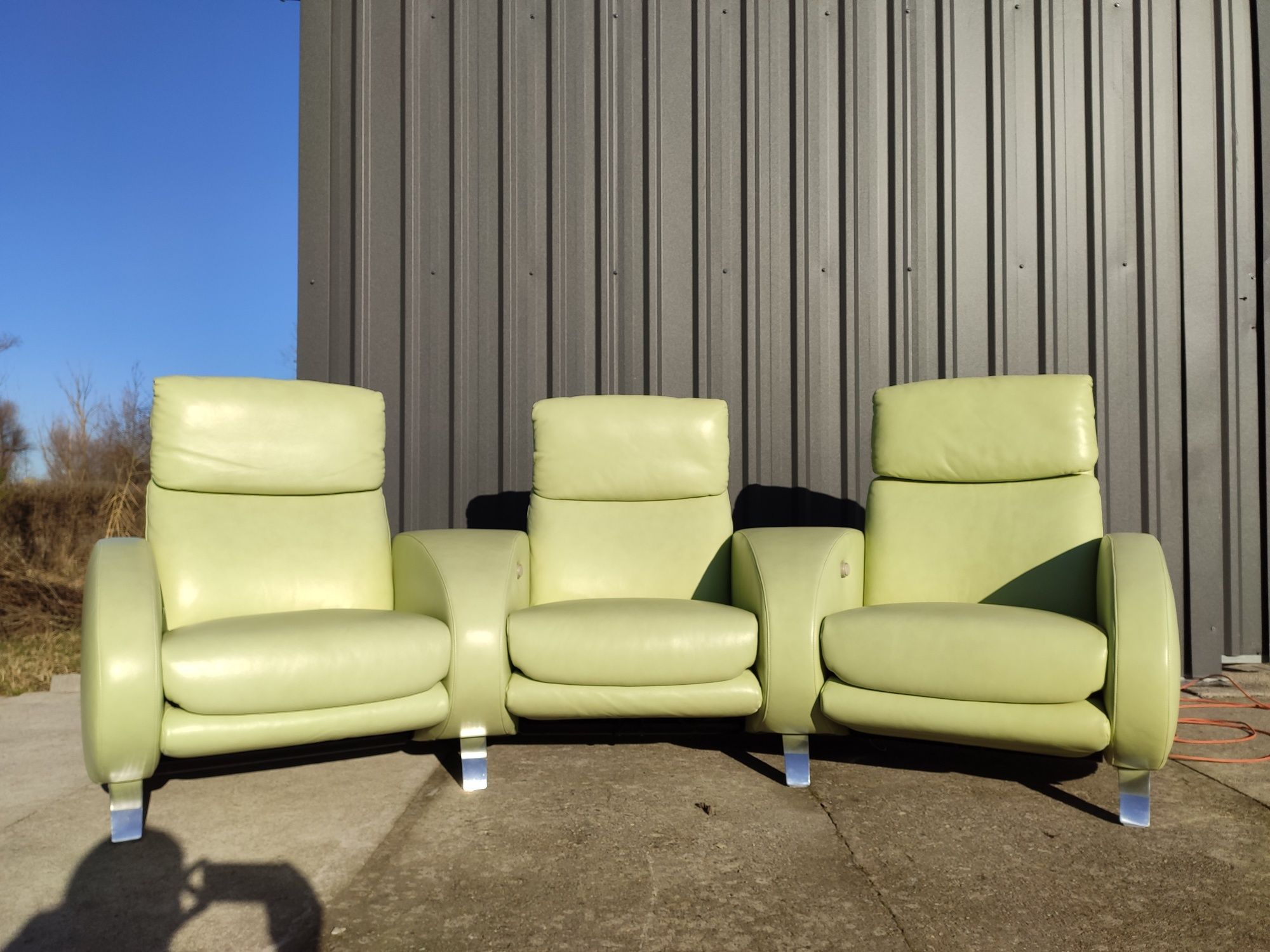 Sofa kinowa, wypoczynek z funkcją relax-skóra naturalna! Nowoczesny