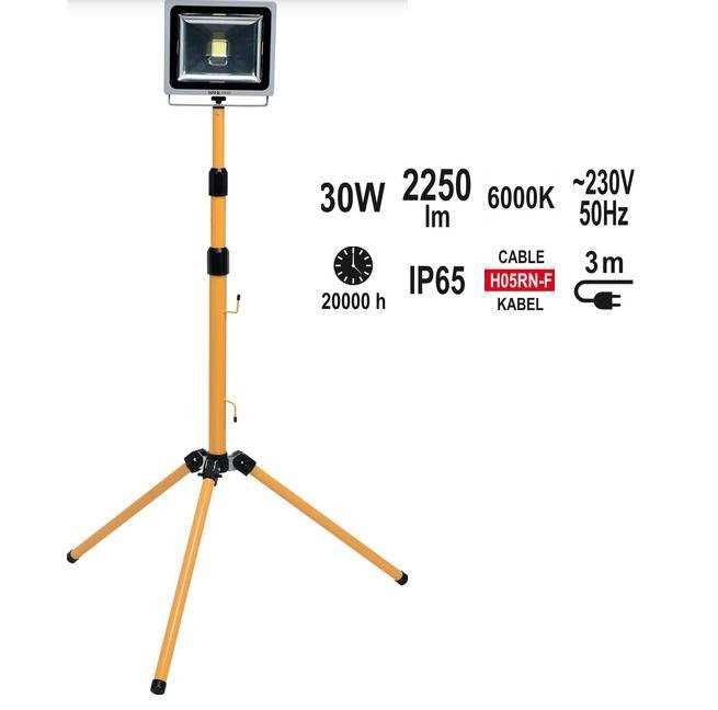 Reflektor LED COB 30W z regulowanym statywem YATO YT-81810
