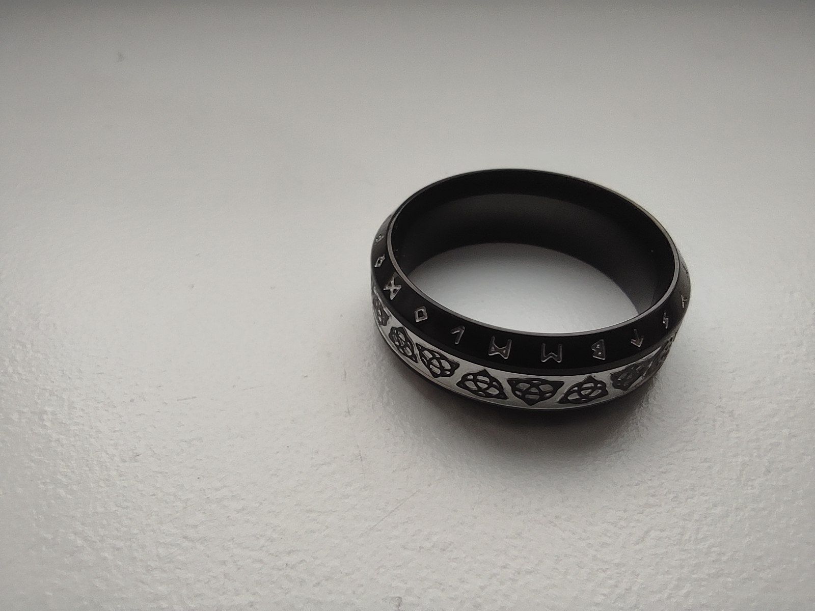 (10) 20 мм новий перстень кільце нержавіюча сталь чорне трикветр руни