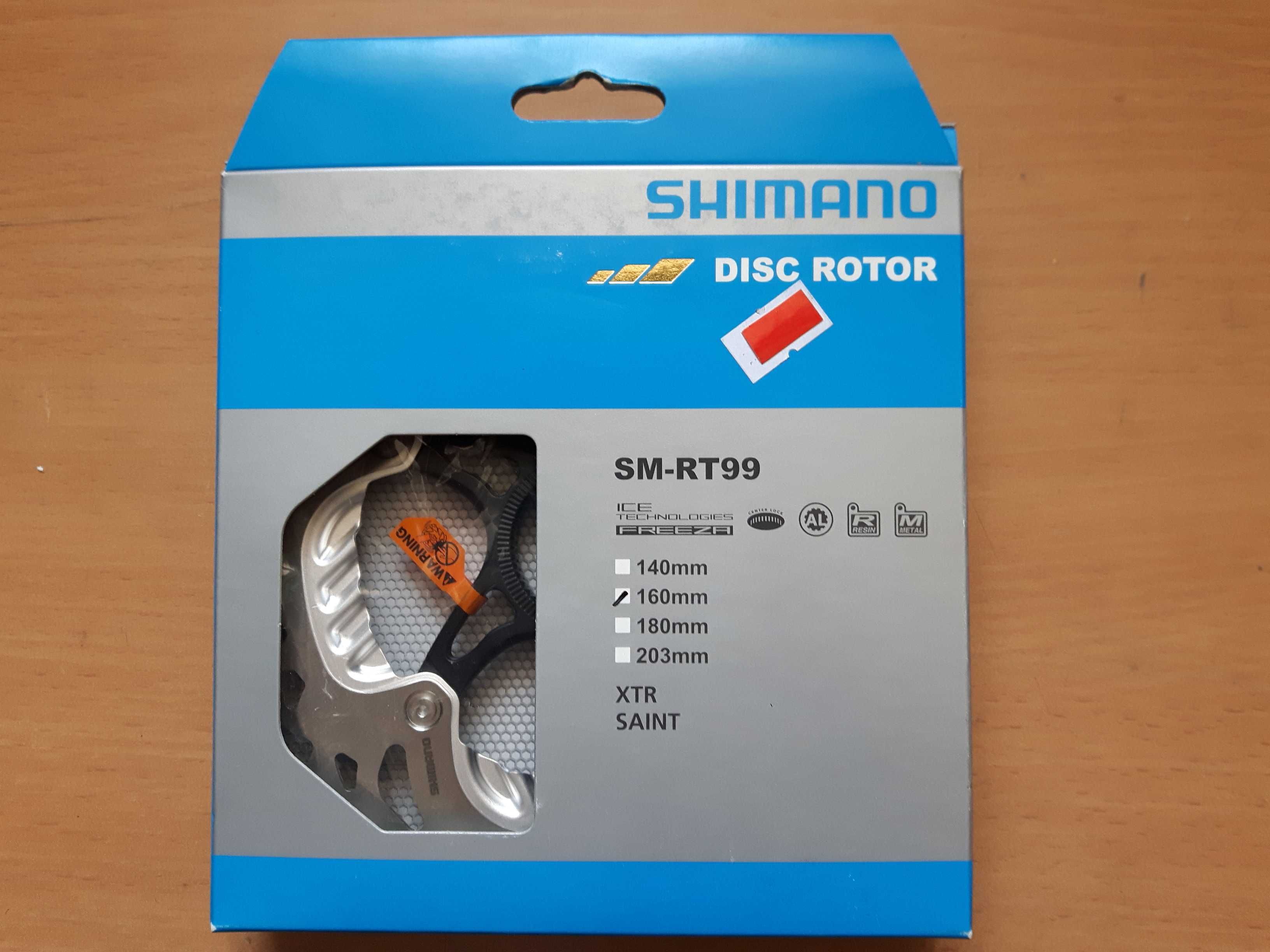 Tarcza hamulcowa Shimano XTR, model SM-RT98 lub SM-RT99, Fi 160mm-Nowa