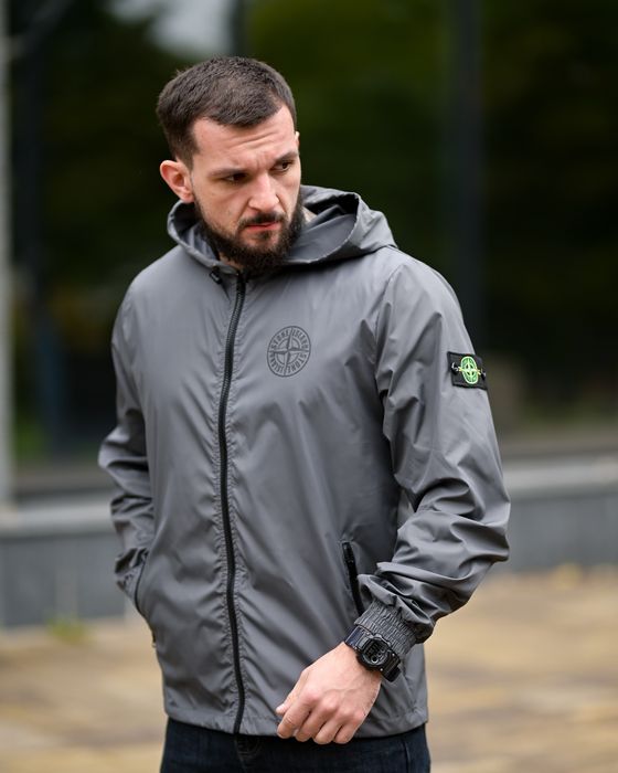 Ветровка Stone Island Плащевка Stone Island Курта Стон Исланд Серая
