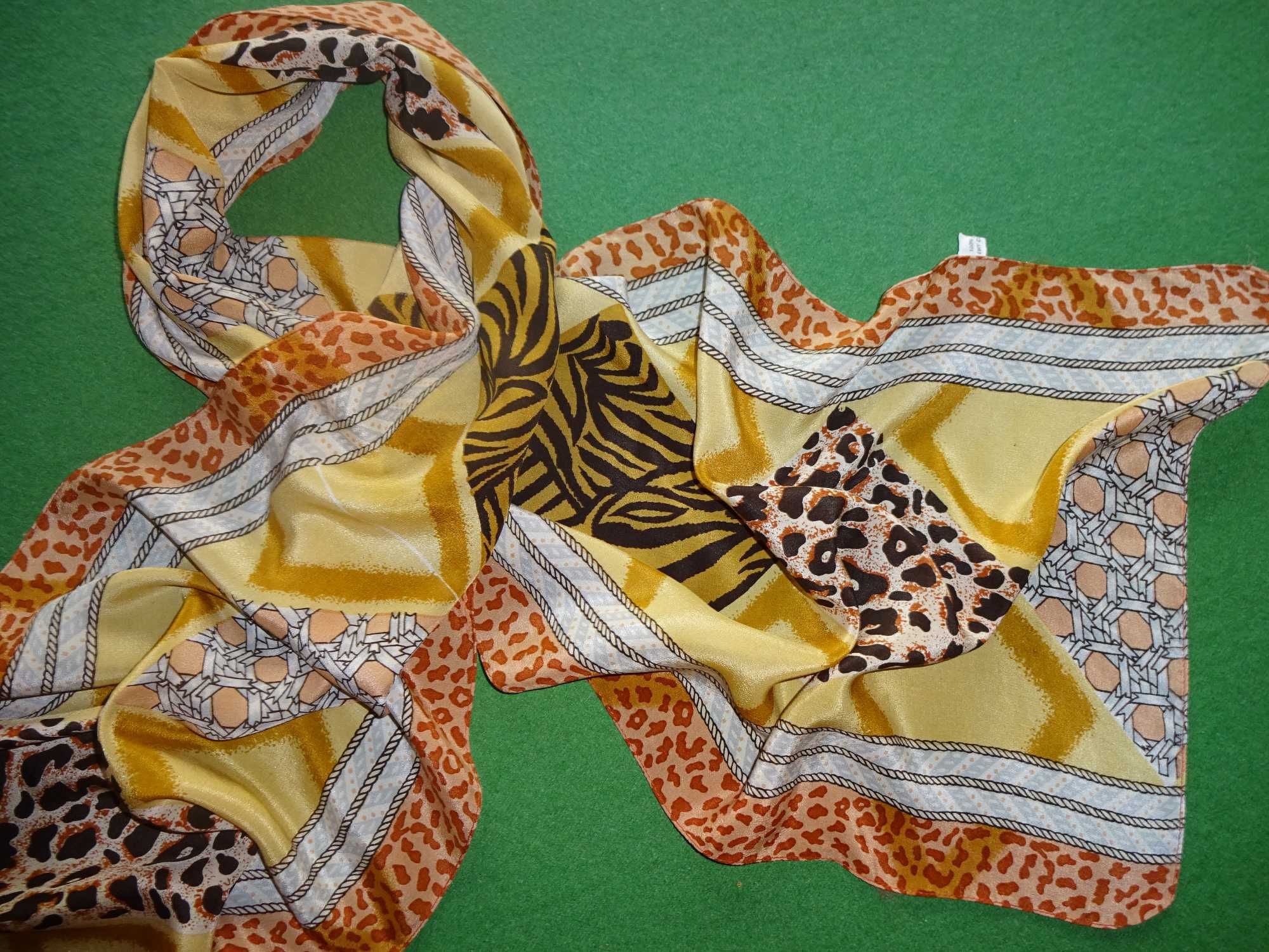 Reine Seide / Pure Silk jedwabny delikatny szal szalik apaszka JEDWAB