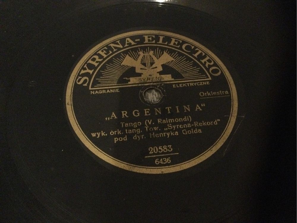 Płyta gramofonowa,szelakowa,przedwojenna,Syrena Elektro,tanga
