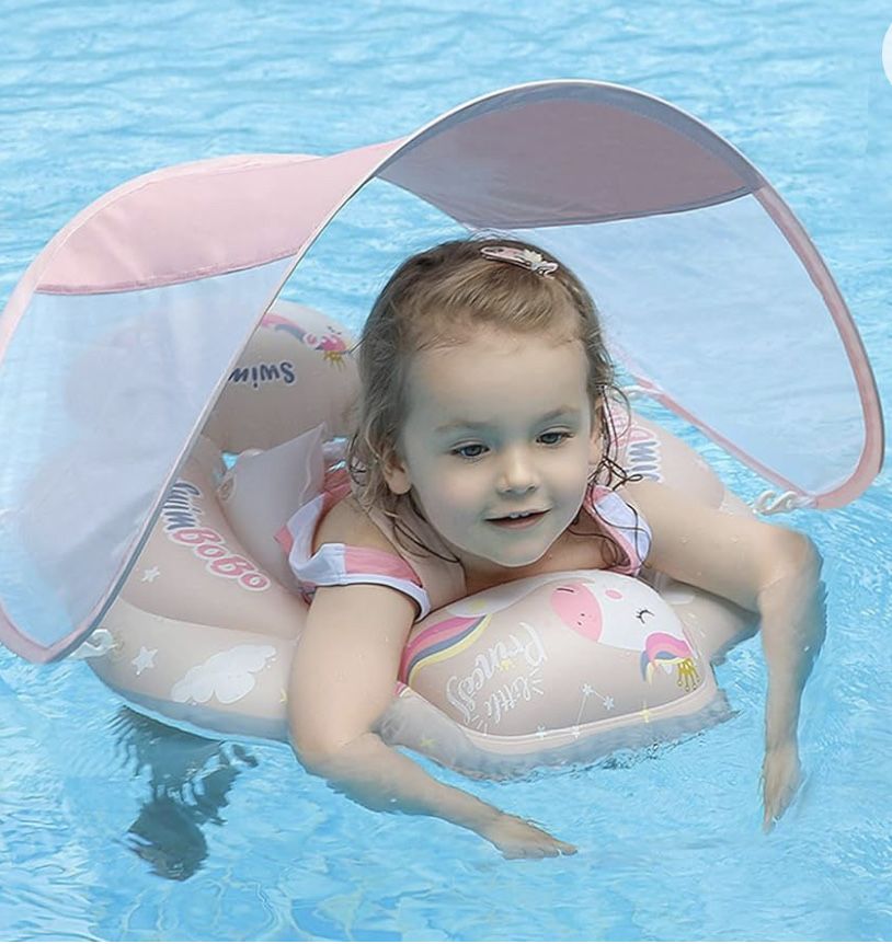 Bóia braçadeira cinto flutuador piscina bebé criança menina com proteção uv