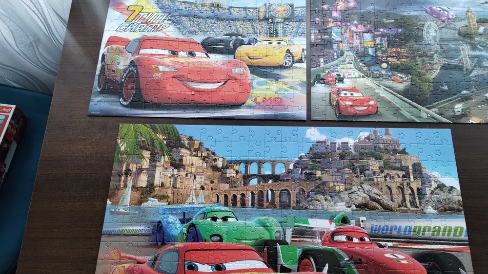 40 zł za 3x puzzle Disney Cars Trefl wiek 5+ i 6+