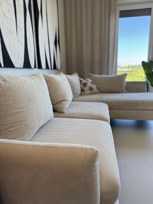WYPRANA Rogówka narożnik sofa beżowa funkcja spania selsey pojemnik