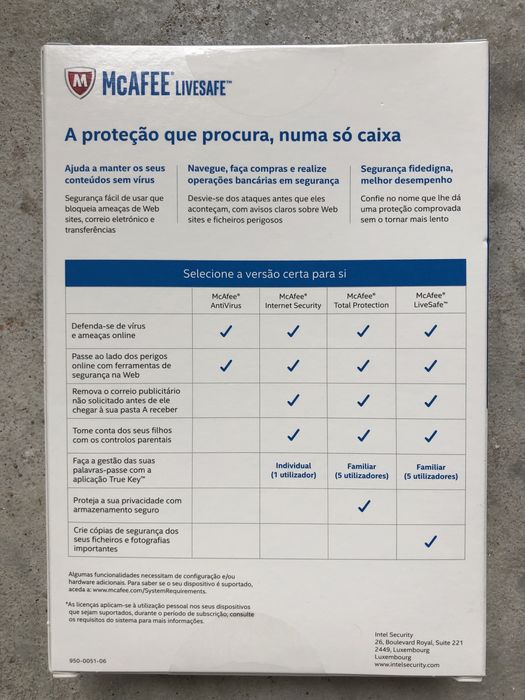 Antivírus McAfee LiveSafe 18 meses