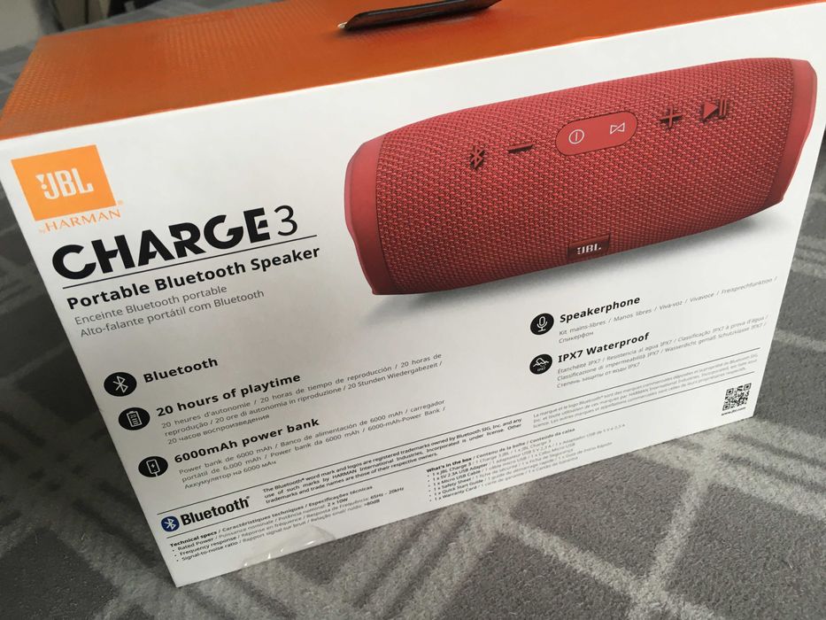 Głośnik JBL Charge 3 nowy w pudełku zaplombowany.