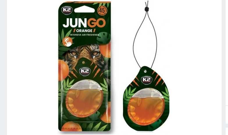 K2 JUNGO ORANGE zapach samochodowy zawieszka odświeżacz + GRATIS