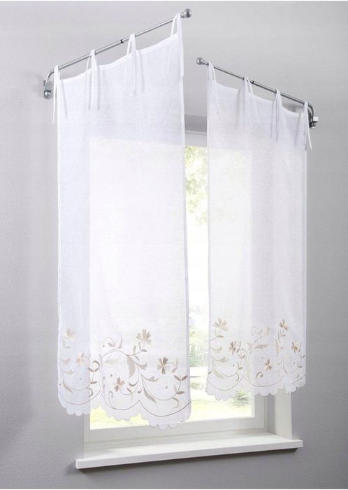 B.P.C prześwitująca firana zazdrostka ze złotymi wzorami ^39x55cm