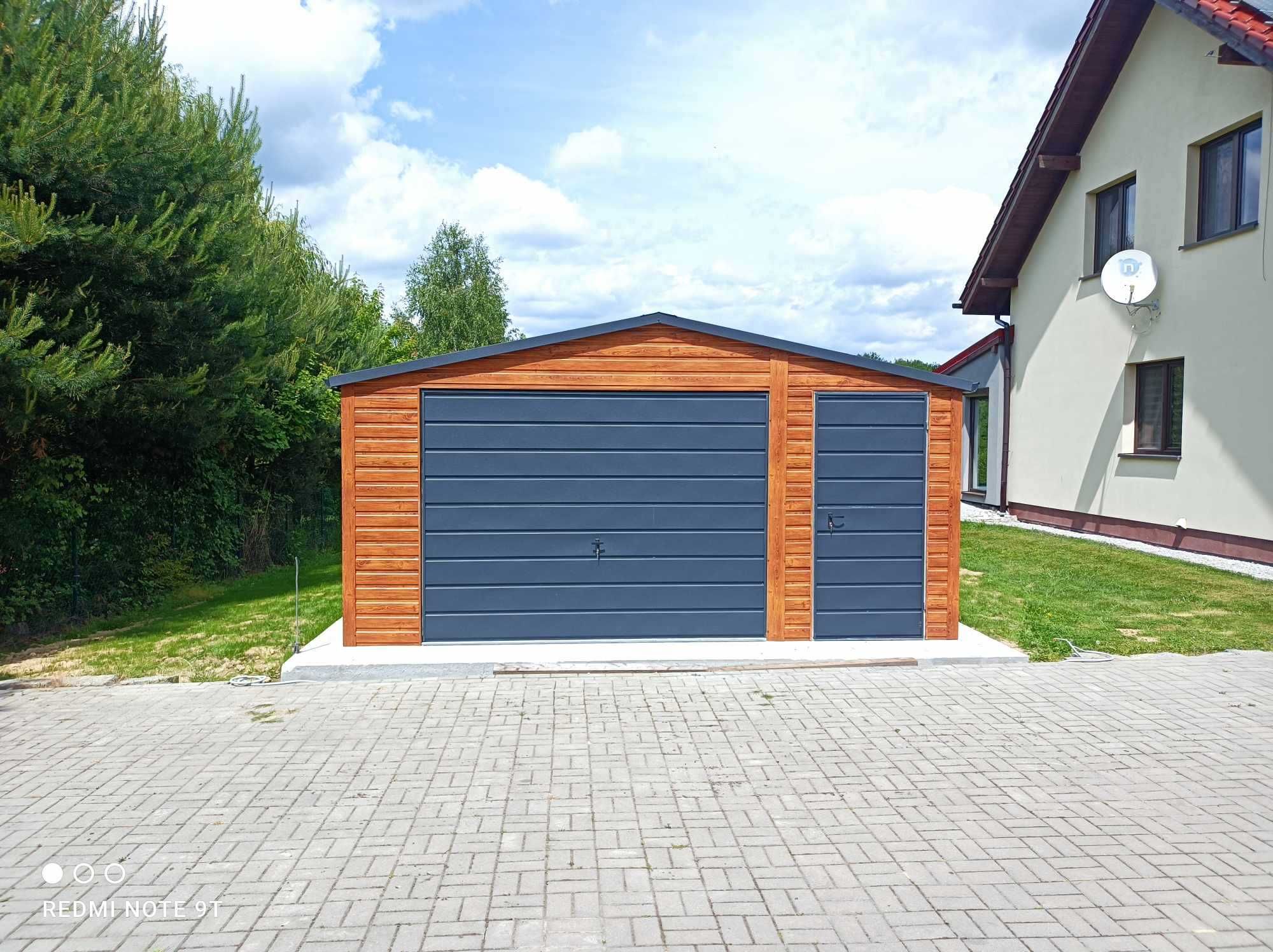 Garaż Blaszany 5x6m dwuspadowy, drewnopodobny DARMOWY MONTAŻ