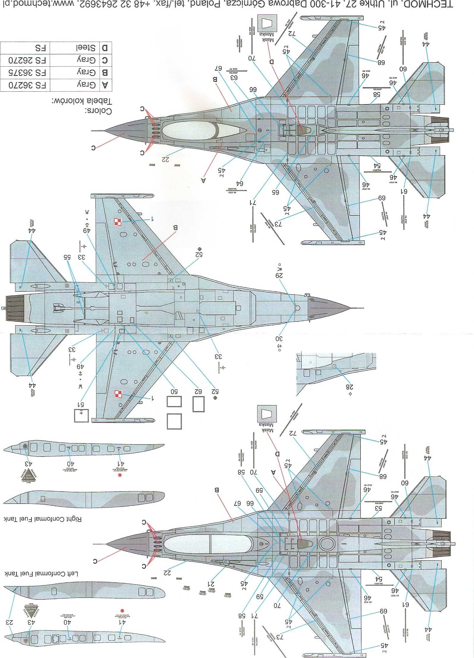 F-16 block 52+ Polskie Siły Powietrzne. Mistercraft/ Italeri, 1:48