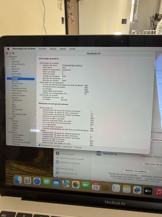 Macbook air 13 i5 128gb 2018 silver otimo estado