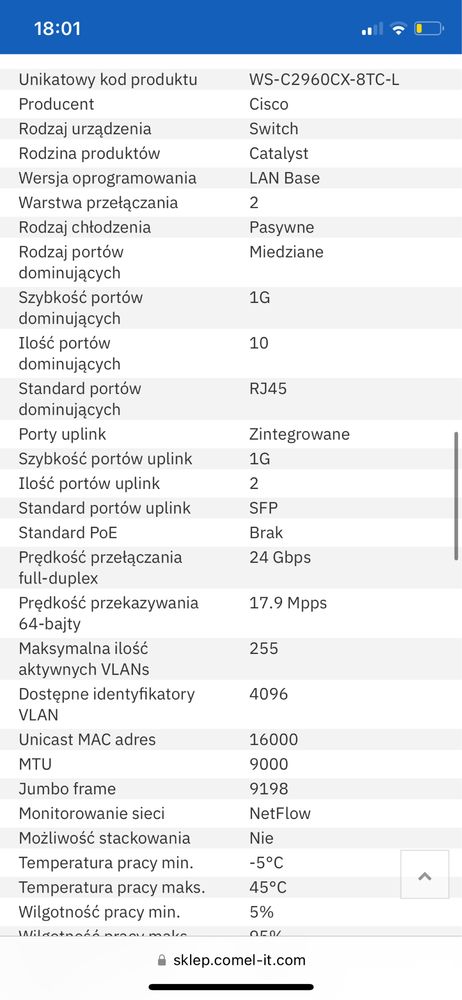 Cisco Catalyst 2960-CX series switches !!OKAZJA!!