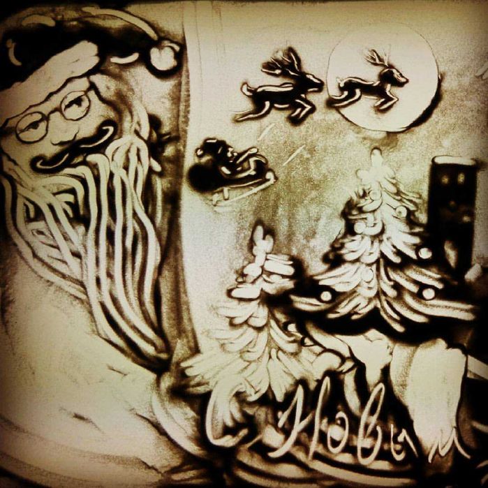 Пісочна анімація відео ролик Малювання світлом шоу Новий рік подарунок