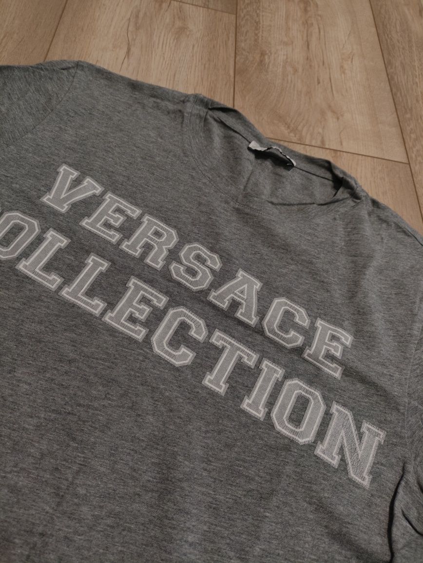 Koszulka Versace Collection Szara Oryginalna T-Shirt Rozmiar S