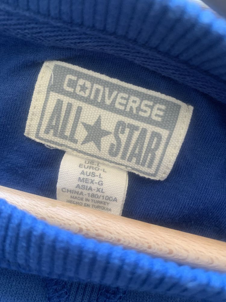 Bluza/sweter Converse bez kaptura - niebieski kolor, rozmiar L
