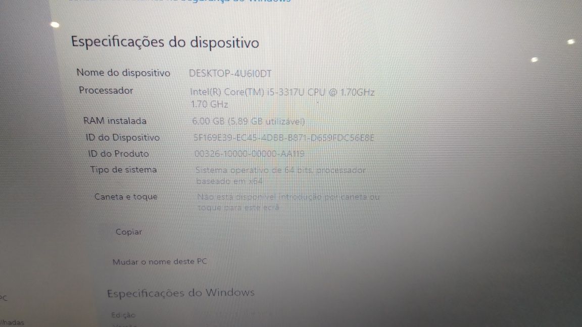 Portátil Asus S46C - I5, 6gb ram, SSD120GB ou SSHD 500GB