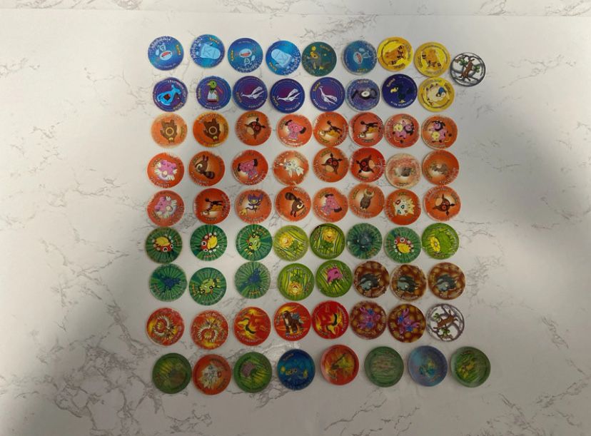 Pokémon Tazos sticker, league, voa e tazos 1, 2 e 3