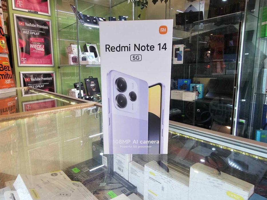 PROMO Redmi Note 14 5G 8/256Gb NOWY Komplet/Gwarancja/SklepGSM/Lwsk